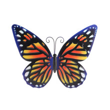 Esculturas de vidrio colgantes para patio, balcón o dormitorio, decoración de pared de mariposa de metal para interiores y exteriores, hierro