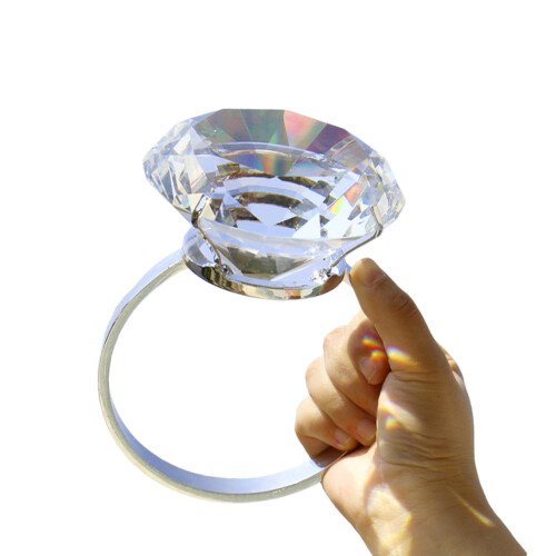 Modischer Cocktailring mit künstlichen Diamanten, angenehm-10cm