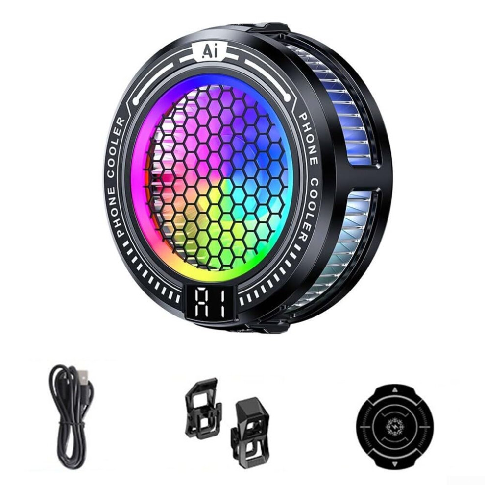 Adjustable Magnetic Phone Cooler Rgb Lighting For Gaming And Streaming Compatible With Smartphones 9105992781416