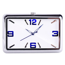 Stainless Steel Car Dashboard Clock with Vent Clip, Clear Analog Display for Cars Motorcycles Bicycles, White