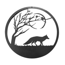 Eenvoudig op te hangen metalen sculptuur van een kat, wanddecoratie met de Levensboom, levendig, vrolijk, duurzaam, weerbestendig, decoratie voor