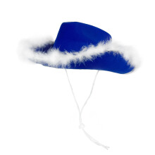 Blauwe Homburg met unieke veren Vakantie Top Hat Panama Hat