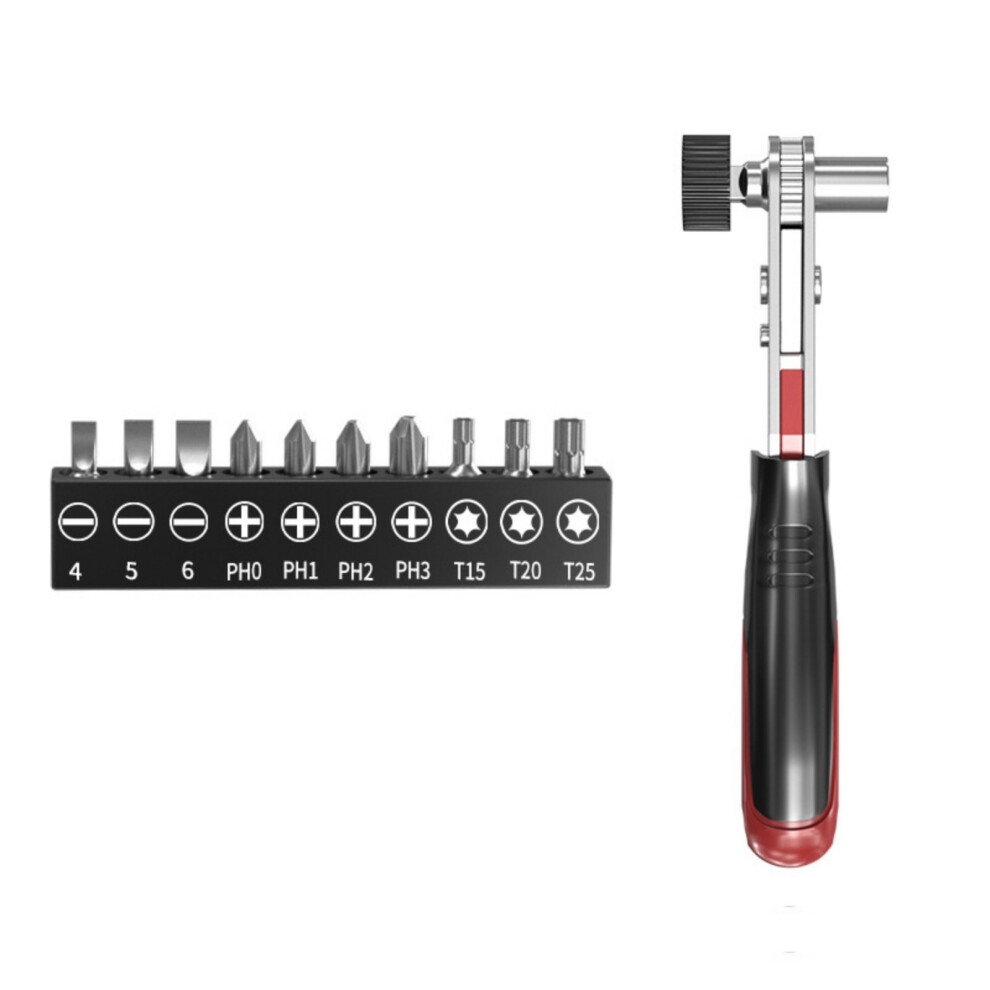 Ratchet Wrench Spanner With Multiple Bit-10 Pieces Of Wrench 7627000418241