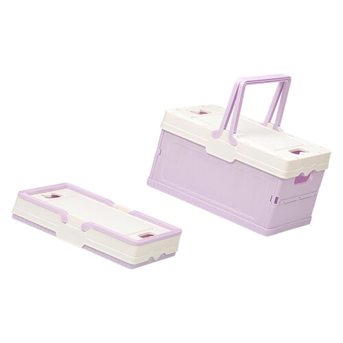 Sturdy Plastic Folding Case Space Saving Design Home Use-Purple