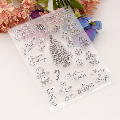 7Pcs Christmas Themed Clear Silicone Stamper Journaling Stamping 1