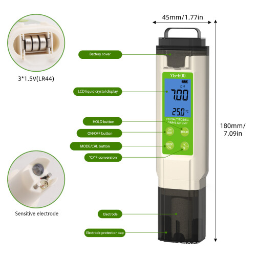 Recyclable Water Quality Meter Integrated Function IP67 2