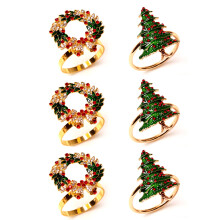 Elegante und stilvolle Serviettenringe für Weihnachten, exquisite Dekoration für den Esstisch, wiederverwendbar und aus hochwertiger Legierung,