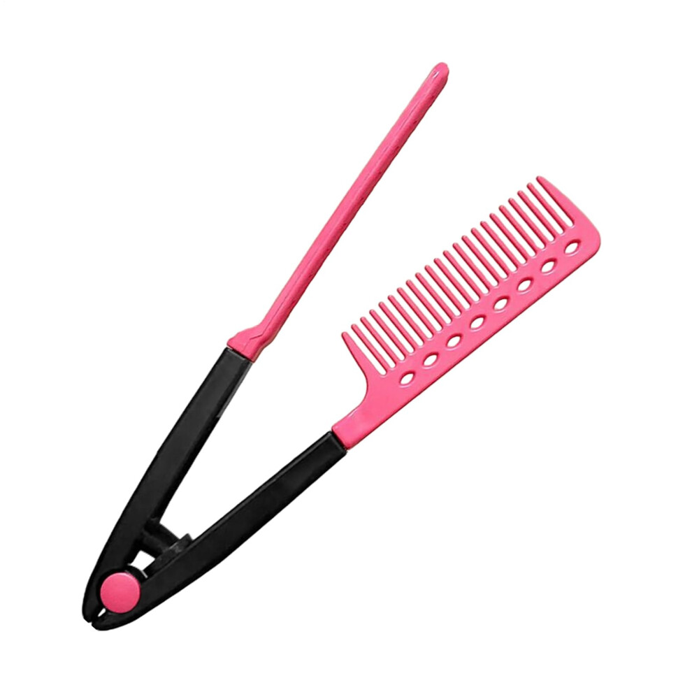 Black/Blue/Pink Hair Straightener Brush Antistatic Vshape Comb Clip Clamp Hairdressing Styling Tool 24.5Cm Hot