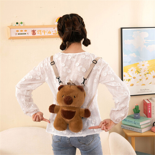 Aesthetic Backpack with Adjustable Strap Cartoon Capybara 1
