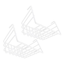 Vertikal hängendes Eisenregal mit Gitterdesign für-S Weiß