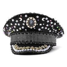 Luxe Kapitein Hoed Moon Star Crystal Matrozenhoed Podium Acteur