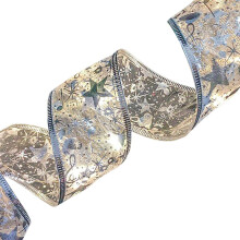 Creatief decoratief lint, transparant glitterlint voor het inpakken van cadeaus, kerstboomversiering en nog veel meer.