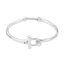 Minimalistischer Karabinerhaken-Armreif aus Legierung für-Silber