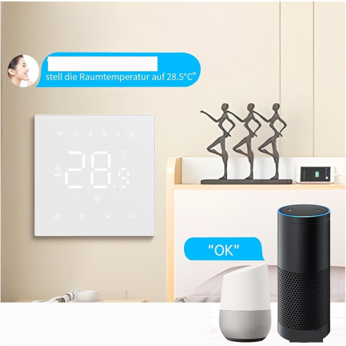 Thermostat Smart Home Underfloor Heating Gas Boiler Digital LED Temperature Controller 3A White 2