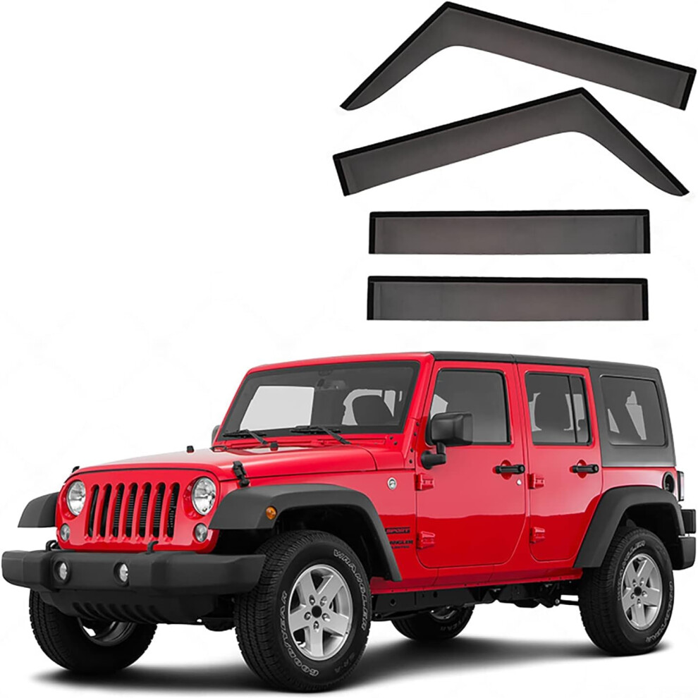 Wind Deflectors For Jeep Wrangler 20072017 Jk Mk3 Window Visors Weather Shields Rain Snow Protection 9105992782468