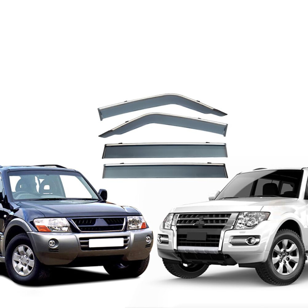 4Pcs Car Window Wind Deflectors Rain Guards For Mitsubishi Pajero V73v97 Mk3mk4 20012021 Durable Acrylic Allweather Ventilation 9105992782673