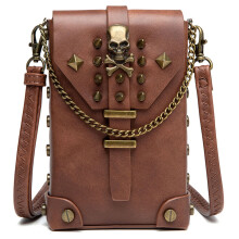 Stijlvolle gotische crossbodytas voor dames, kleine leren