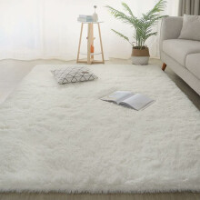 Tapete felpudo moderno e macio para interiores, antiderrapante, com conforto luxuoso e aconchegante para sala de estar, quarto e decoração de casa.