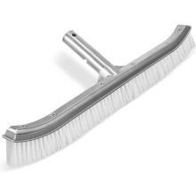 Equipo de limpieza de piscinas, cerdas combinadas de acero inoxidable y nailon para mayor resistencia, respaldo y mango de aluminio para una