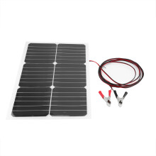 Cargador solar resistente a la intemperie, panel solar portátil de 18 V y 20 W para aventuras al aire libre, ideal para recargar baterías de 12 V