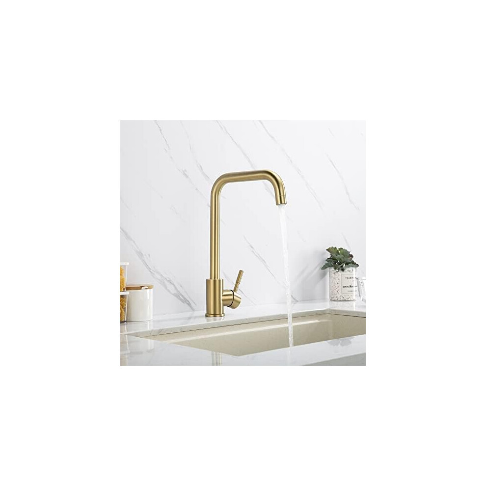 Lead-Free Approved Kitchen Faucet With Sedal Ceramic Cartridge, Stainless Steel For Corrosion Resistance, 360 Degree Swivel Spout Offers Versatility, 9466005148177