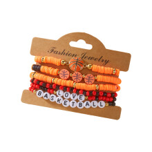 Multicolor Athletic Bead Bracelet Soccer-basketball bracelet