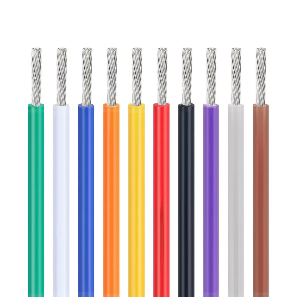16Â28 Awg Stranded Electrical Wire Pvc Hookup Wire Tinned Copper Single Core Low Voltage 100 Ft Insulated 9323874403793