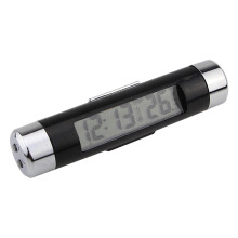 Car Digital Dashboard Clock with LED Blue Backlight, 2in1 Air Vent Clock and Thermometer