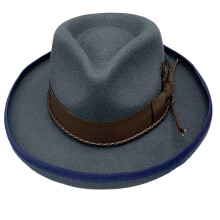 Wollfeder-Homburg-Hut, altmodischer Porkpie-Hut, stilvoller