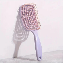 Detangling Hair Brush Wet and Dry Hair Styling Comb Pink Paddle Design Purple Color