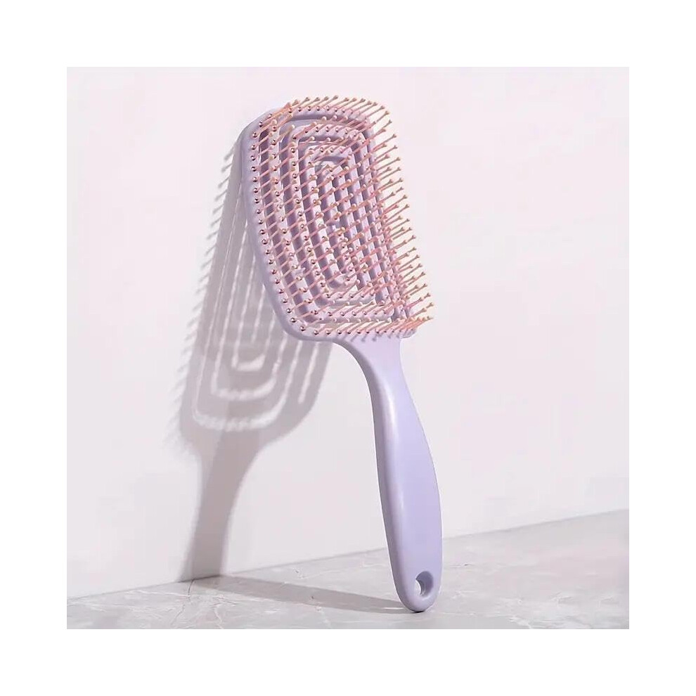 Pink/Purple Detangling Hair Brush Wet And Dry Hair Styling Comb Paddle Design Color