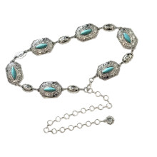 Böhmische Taillenkette, geschnitzter Kettengürtel, metallische