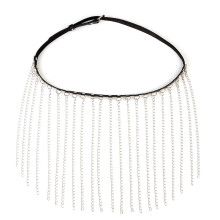 Verstellbarer PU-Leder-Taillenkettengürtel mit Quastenkette für