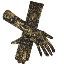 Halloween Party Gloves Stretchy Spiderweb Pattern Cosplay Witch