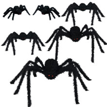 Regulowane, ruchome nogi pająka, gigantyczne pająki na Halloween, odpowiednie do dekoracji na Halloween wewnątrz i na zewnątrz, realistyczny