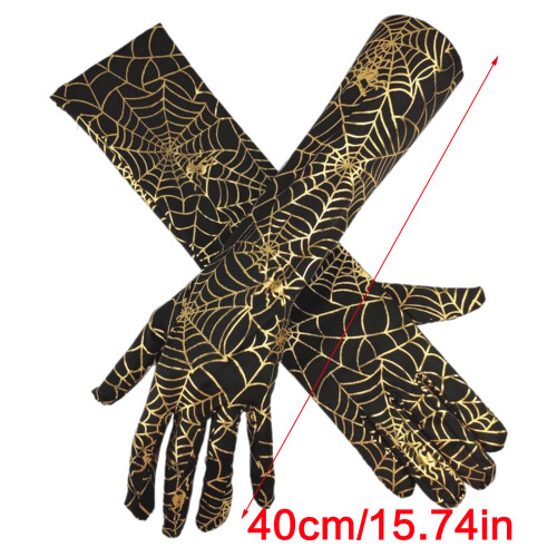 Halloween Party Gloves Stretchy Spiderweb Pattern Cosplay Witch 2