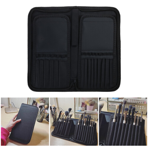 Makeup Brush Holder Organizer 15 Pockets Folding Travel Makeup 1