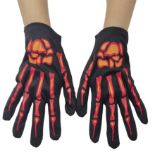 Halloween Party Gloves with Bone Pattern Punk Style Costume