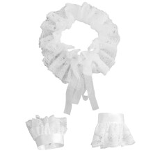 Double Layer Lace Detachable Collar With Cuffs Adjustable
