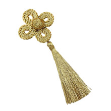 Handcrafts Clovers Tassels With Gold Thread Design Elegant