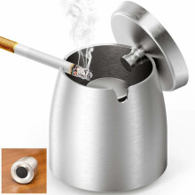 Stainless Steel Ashtray, Smokeless Ashtray With Increased Depth For Wind Resistance And Easy To Clean Design, Ideal For Indoor Outdoor Use Including N