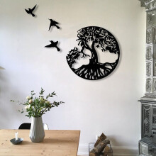 Décoration murale artistique en métal, arbre généalogique, métal robuste, décoration intérieure moderne