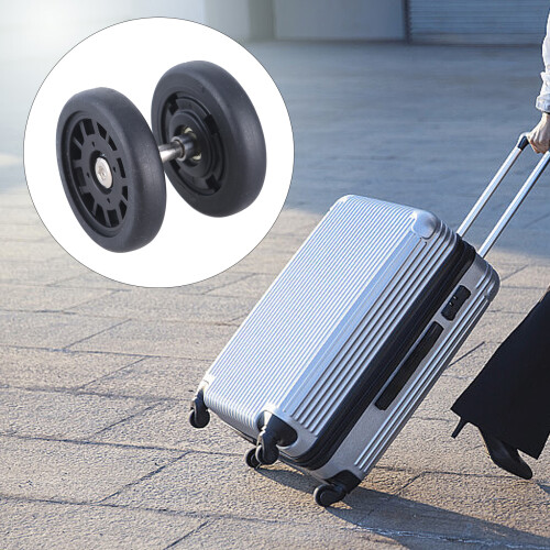 8Pcs Universals Luggage Wheels 55mm Black Suitcase Replacement 1