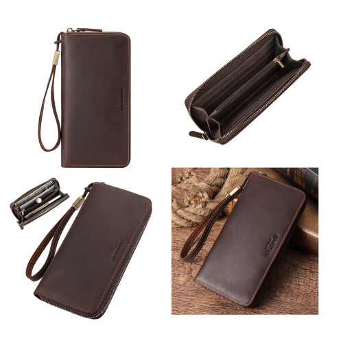 Mans Leather Wallets Blocking Passports Wallets Long Wallets 1