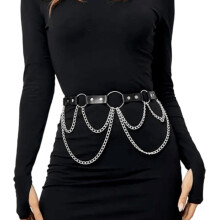 Verstellbarer breiter Bund für Damen, Punk-Gürtel, Taillenkette,