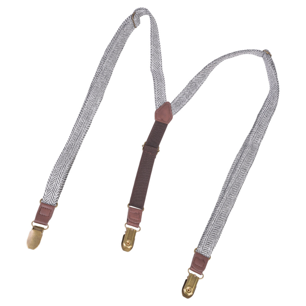 Elastic Adult Suspenders Strap for Pants 3 Clip Elastic Brace