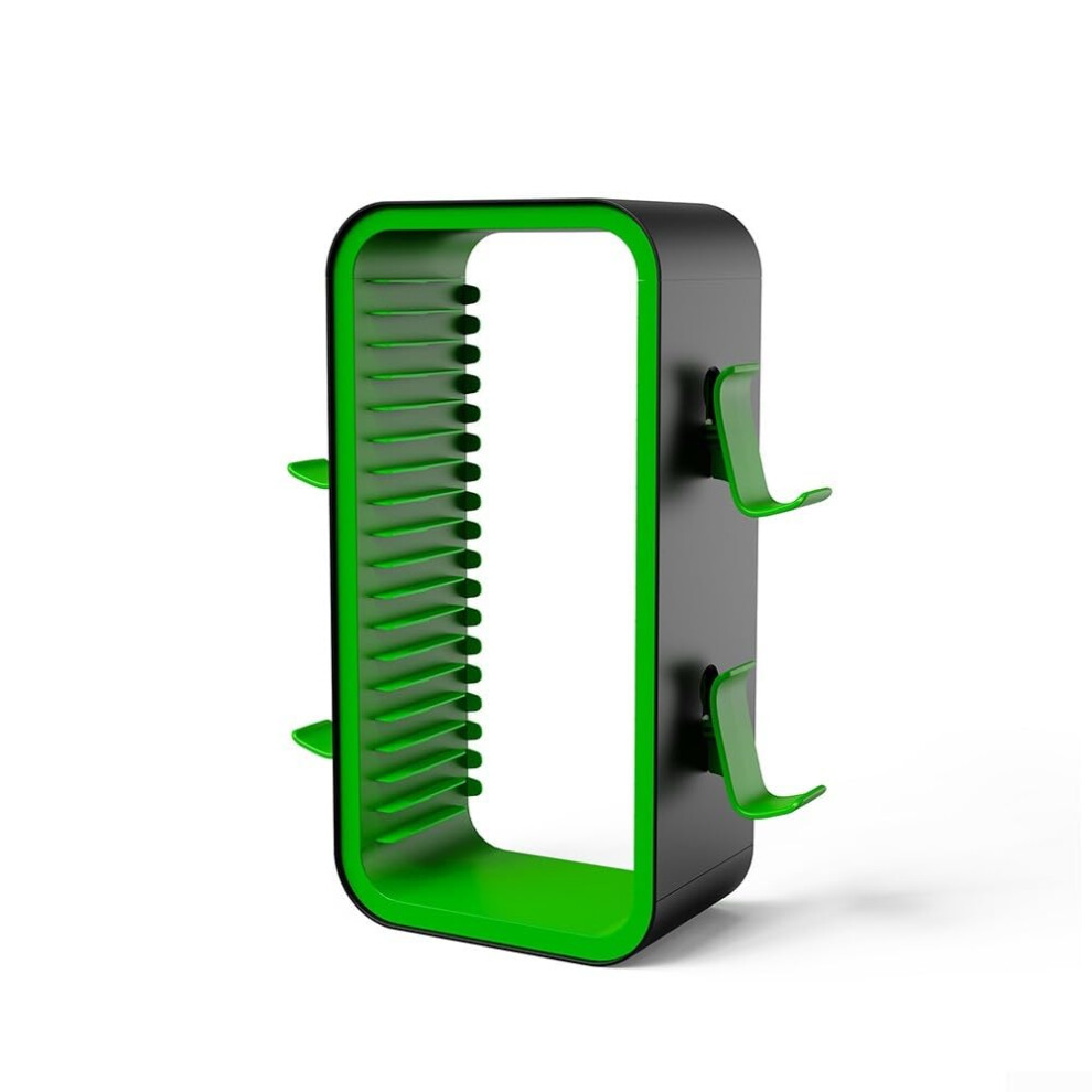 Game Tower Organizer 18 Disks Capacity And For Ps4 Ps5 Xbox Switch Black/Green 9067246278694