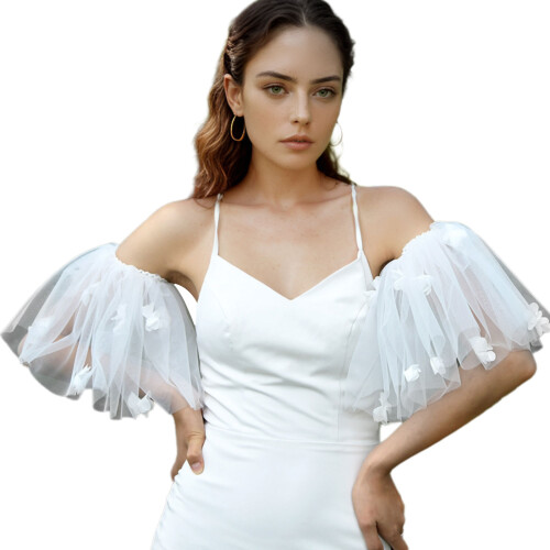 Light Mesh Bridal Arm Covers Designed With Nature Patterns And