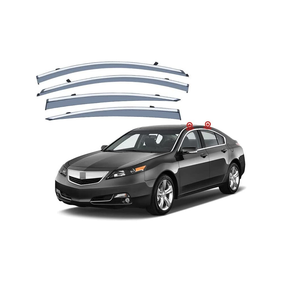 Car Window Visor Rain Guards For Acura Tl Ua8 20092014, Abs Side Deflectors, Easy Install 9323874405254