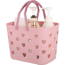 Portable Plastic Shower Caddy, Large Capacity Storage Basket For Bathroom, Kitchen, And More With Ergonomic Handle